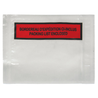 Packing List Envelope, 4-1/2" L x 5-1/2" W, Backloading Style St. Lawrence Industrial & Safety Supply