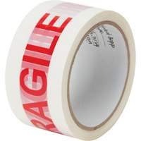 "Fragile" Box Sealing Tape, Hot Melt Adhesive, 2 mils, 48 mm (2") x 100 m (328') St. Lawrence Industrial & Safety Supply
