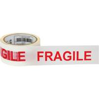 "Fragile" Box Sealing Tape, Hot Melt Adhesive, 2 mils, 48 mm (2") x 100 m (328') St. Lawrence Industrial & Safety Supply