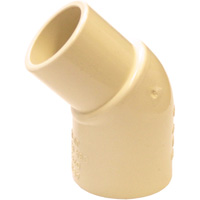 Raccord coude 45° m&acirc;le et femelle Flowguard Gold, Chantepleure x noeud, PVC-C, 1/2" St. Lawrence Industrial & Safety Supply