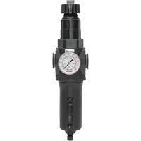 Filtre/r&eacute;gulateur drain manuel avec bol en m&eacute;tal et manom&egrave;tre Modulair 400, 1/2" NPT, 200 psi, Capacit&eacute; de 9,1 oz liq. St. Lawrence Industrial & Safety Supply