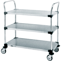 Chariots utilitaires pour service r&eacute;gulier, 3 Tiers, 24" la x 39" h x 36" p, Capacit&eacute; 500 lb St. Lawrence Industrial & Safety Supply
