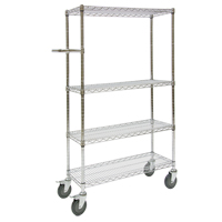 Chariots &agrave; pousser, Chrom&eacute;, 30" x 60" x 14", Capacit&eacute; 800 lb St. Lawrence Industrial & Safety Supply