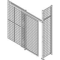 Heavy-Duty Wire Mesh Partition Sliding Door, 4' W x 8' H St. Lawrence Industrial & Safety Supply