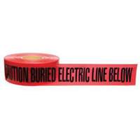 Ruban d'avertissement de danger souterrain Buried Electric Line Identoline, 3" la x 1000' lo, Noir/rouge St. Lawrence Industrial & Safety Supply