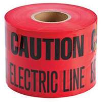 Ruban d'avertissement de danger souterrain Buried Electric Line Identoline, 6" la x 1000' lo, Noir/rouge St. Lawrence Industrial & Safety Supply