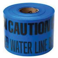 Ruban d'avertissement de danger souterrain Buried Water Line Identoline, 6" la x 1000' lo, Noir sur bleu St. Lawrence Industrial & Safety Supply