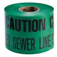 Ruban d'avertissement de danger souterrain Buried Sewer Line Identoline, 6" la x 1000' lo, Noir sur vert St. Lawrence Industrial & Safety Supply