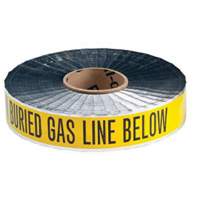 Ruban d'avertissement de danger souterrain Gas Line Identoline, 2" la x 1000' lo, Noir sur jaune St. Lawrence Industrial & Safety Supply