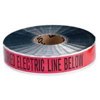 Ruban d'avertissement de danger souterrain Electric Line Identoline, 2" la x 1000' lo, Noir/rouge St. Lawrence Industrial & Safety Supply