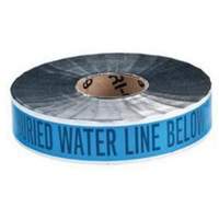 Ruban d'avertissement de danger souterrain Water Line Identoline, 2" la x 1000' lo, Noir sur bleu St. Lawrence Industrial & Safety Supply