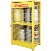 Armoires pour cylindres &agrave; gaz, nbre de bouteilles: 12, 44" , 30" , 74" , Jaune St. Lawrence Industrial & Safety Supply
