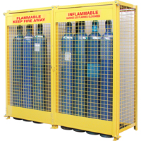 Armoires pour cylindres &agrave; gaz, nbre de bouteilles: 20, 88" , 30" , 74" , Jaune St. Lawrence Industrial & Safety Supply
