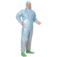 0.5 Mil CRFR Hooded Coveralls, Medium, Blue, FR Treated Fabric St. Lawrence Industrial & Safety Supply