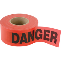 Standard Smaller Barricade Tape, English, 3" W x 300' L, 2 mils, Black on Red St. Lawrence Industrial & Safety Supply