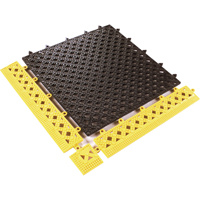TAPIS MODULAIRE LOK-TYLE 12"X12" JAUNE NOIR, Vinyle, 1' la c, 1' lo, 9/16" &eacute;paisseur, Noir St. Lawrence Industrial & Safety Supply