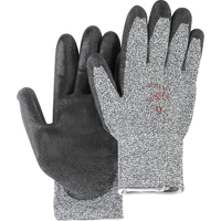 Salt & Pepper Knit Gloves With Black Palm Coating, Size Small/7, Polyurethane Coated, HPPE Shell, ANSI/ISEA 105 Level 2 St. Lawrence Industrial & Safety Supply