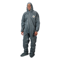 2.0 Mil CRFR Hooded Coveralls, Small, Grey, FR Treated Fabric St. Lawrence Industrial & Safety Supply