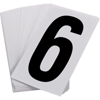 Num&eacute;ros autocollants, 6, 3-1/2" h, Noir sur blanc St. Lawrence Industrial & Safety Supply