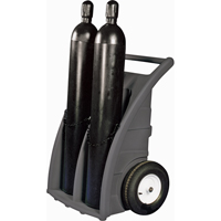 Chariots doubles pour bouteilles, Roues Caoutchouc, Base de 23" la x 12" lo, 500 lb St. Lawrence Industrial & Safety Supply