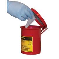 Mini bidons pour d&eacute;chets huileux pour dessus d'&eacute;tabli, Homologu&eacute; FM, 0,45 gal. US, Rouge St. Lawrence Industrial & Safety Supply