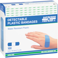 Bandages, Rectangular/Square, 3", Plastic Metal Detectable, Sterile St. Lawrence Industrial & Safety Supply