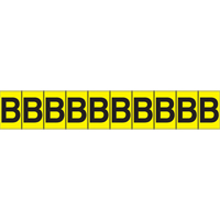 Individual Adhesive Letter Markers, B, 1" H, Black on Yellow St. Lawrence Industrial & Safety Supply