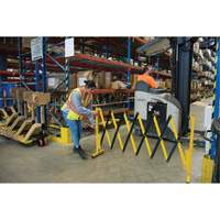 Expandable Barrier, 37" H x 11' L, Black/Yellow St. Lawrence Industrial & Safety Supply