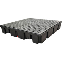 Palette emboîtable sans drain pour contr&ocirc;le des d&eacute;versements, Capacit&eacute; de d&eacute;versement 66 gal. US, 49" x 49" x 10,5" St. Lawrence Industrial & Safety Supply