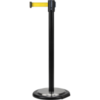 Barri&egrave;re sur pied pour le contr&ocirc;le des foules, Acier, 35" h, Ruban Jaune, Longueur du ruban 7' St. Lawrence Industrial & Safety Supply