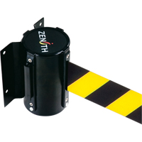 Wall Mount Barrier, Steel, Screw Mount, 7', Black/Yellow Tape St. Lawrence Industrial & Safety Supply