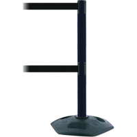 Poteau robuste &agrave; ligne double, Plastique, 38" h, Ruban Noir, Longueur du ruban 7,5' St. Lawrence Industrial & Safety Supply