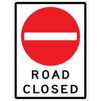 "Road Closed" Roll-Up Traffic Sign, 36" x 48", Vinyl, English with Pictogram St. Lawrence Industrial & Safety Supply