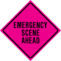 "Emergency Scene Ahead" Roll-Up Traffic Sign, 36" x 36", Vinyl, English St. Lawrence Industrial & Safety Supply