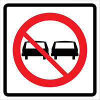 No Passing Roll-Up Traffic Sign, 29-1/2" x 29-1/2", Vinyl, Pictogram St. Lawrence Industrial & Safety Supply