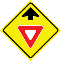 "Yield Ahead" Roll-Up Traffic Sign, 36" x 36", Vinyl, Pictogram St. Lawrence Industrial & Safety Supply