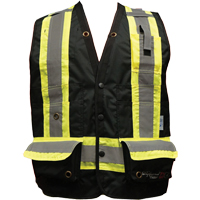 Fire Retardant Surveyor Safety Vest, Black, Small, Polyester St. Lawrence Industrial & Safety Supply
