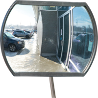 Miroir convexe rectangulaire/rond avec bras t&eacute;lescopique, 12" h x 18" la, Int&eacute;rieur/Ext&eacute;rieur St. Lawrence Industrial & Safety Supply