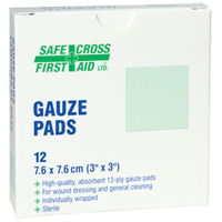 Gauze , Pad, 3" L x 3" W, Sterile, Medical Device Class 1 St. Lawrence Industrial & Safety Supply