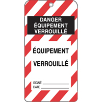 &eacute;tiquettes de verrouillage, Plastique, 3" la x 5-3/4" h, Français St. Lawrence Industrial & Safety Supply