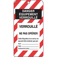 &eacute;tiquettes de verrouillage, Plastique, 3" la x 5-3/4" h, Français St. Lawrence Industrial & Safety Supply