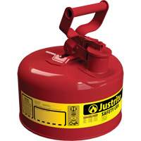 Bidons s&eacute;curitaires, Type I, Acier, 1 gal. US, Rouge, Homologu&eacute; FM/List&eacute; UL/ULC St. Lawrence Industrial & Safety Supply