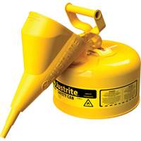 Bidons s&eacute;curitaires, Type I, Acier, 2,5 gal. US, Jaune, Homologu&eacute; FM/List&eacute; UL/ULC St. Lawrence Industrial & Safety Supply