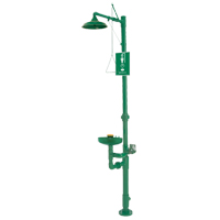 Combinaisons de douche oculaire/faciale & douche d'urgence, Socle St. Lawrence Industrial & Safety Supply