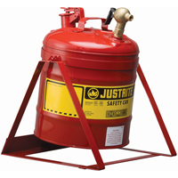 Bidon avec robinet s&eacute;curitaires pour laboratoires, Type I, Acier, 5 gal. US, Rouge, Homologu&eacute; FM St. Lawrence Industrial & Safety Supply
