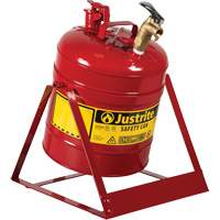 Bidon avec robinet s&eacute;curitaires pour laboratoires, Type I, Acier, 5 gal. US, Rouge, Homologu&eacute; FM St. Lawrence Industrial & Safety Supply