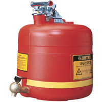 Bidon avec robinet s&eacute;curitaires pour laboratoires, Type I, Acier, 5 gal. US, Rouge, Homologu&eacute; FM St. Lawrence Industrial & Safety Supply