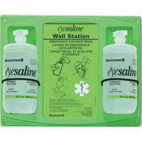 Support mural pour solution saline de douche oculaire, Double St. Lawrence Industrial & Safety Supply