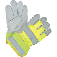 Gants d'ajusteur orange haute visibilit&eacute; doubl&eacute;s pour l'hiver, Grand, Paume en Cuir de vache refendu, Doublure en Thinsulate St. Lawrence Industrial & Safety Supply