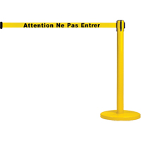 Barri&egrave;re autonome pour le contr&ocirc;le des foules, Acier, 35" h, Ruban Jaune, Longueur du ruban 7' St. Lawrence Industrial & Safety Supply